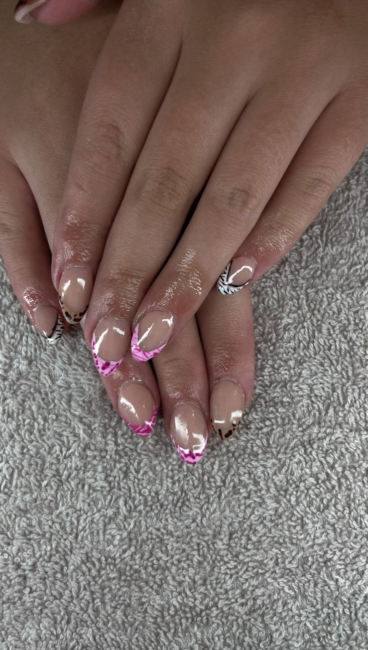 Animal Print French Tips