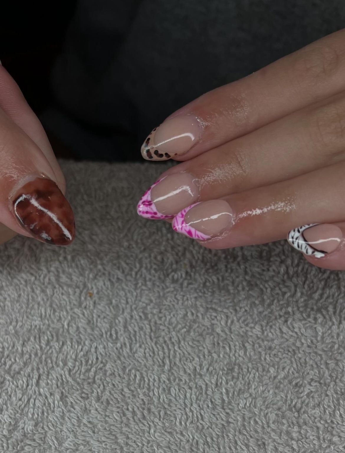 Mixed Print French Tips